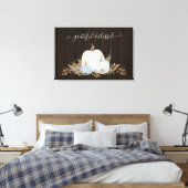 Toile feuillage citrouille blanc bleu poussiéreux (Insitu(Chambre))