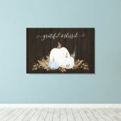 Toile feuillage citrouille blanc bleu poussiéreux (Insitu (Plancher de Bois))