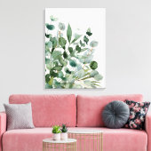 Toile Feuillage Vert Aquarelle Feuilles de Verdure (Insitu(Salon))