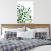 Toile Feuillage Vert Aquarelle Feuilles de Verdure (Insitu(Chambre))