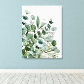 Toile Feuillage Vert Aquarelle Feuilles de Verdure (Insitu (Plancher de Bois))