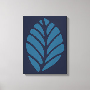 Toile Feuille bleue minimaliste