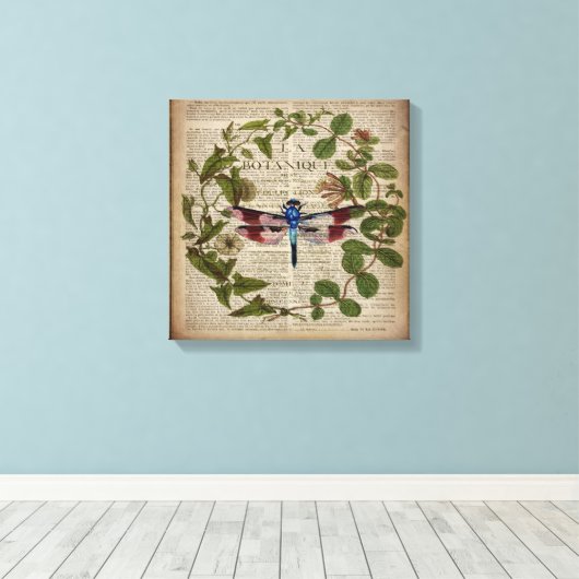 Toile feuille botanique moderne vintage (Insitu (Plancher de Bois))