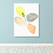 Toile Feuille d'aquarelle esthétique moderne (Insitu (Plancher de Bois))