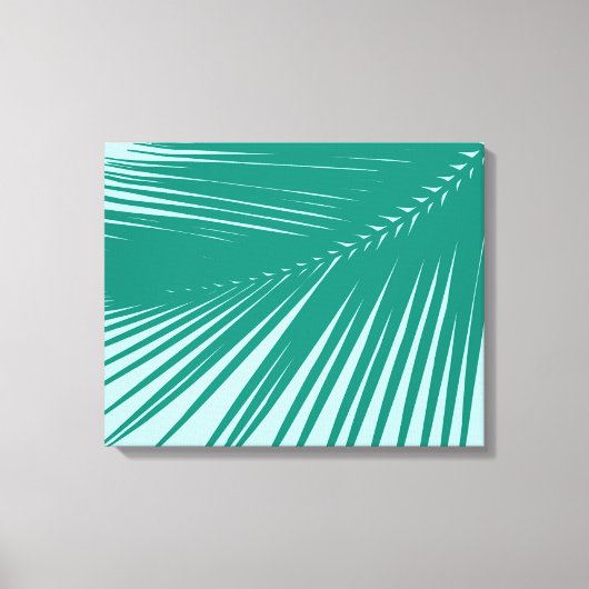 Toile Feuille de palme - Turquoise et Aqua (Recto)