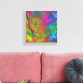 Toile Feuille de support mixte Abstraite colorée (Insitu(Salon))