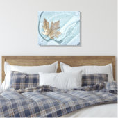 Toile Feuille d'érable gelée sur de la glace (Insitu(Chambre))
