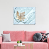 Toile Feuille d'érable gelée sur de la glace (Insitu(Salon))