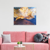 Toile Feuille d'érable jaune congelée Automne Nature (Insitu(Salon))