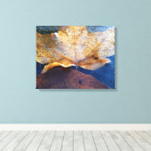 Toile Feuille d'érable jaune congelée Automne Nature (Insitu (Plancher de Bois))