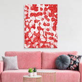 Toile Feuille japonaise, rouge foncé et blanc (Insitu(Salon))