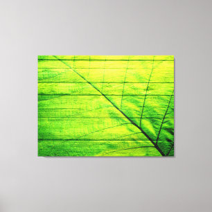 Toile Feuille verte acrylique sur bois