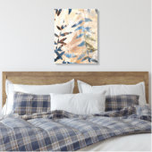 Toile Feuilles à couche Abstraite - Bleu et Neutre (Insitu(Chambre))