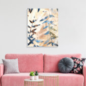 Toile Feuilles à couche Abstraite - Bleu et Neutre (Insitu(Salon))