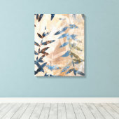 Toile Feuilles à couche Abstraite - Bleu et Neutre (Insitu (Plancher de Bois))