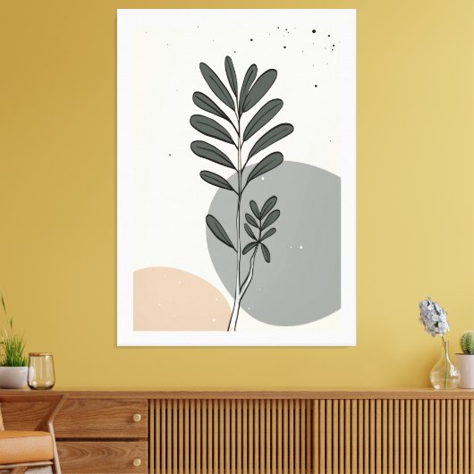 Toile Feuilles abstraits modernes (Insitu(Salon))