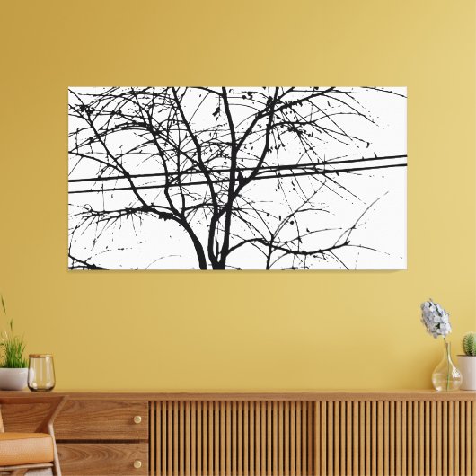 Toile Feuilles, Branches Et Lignes Électriques À L'Autom (Insitu(Salon))