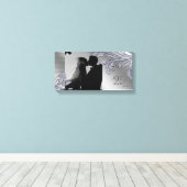 Toile Feuilles d'argent de l'anniversaire de l'impressio (Insitu (Plancher de Bois))