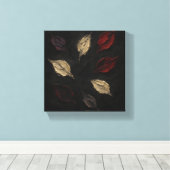 Toile Feuilles d'automne Abstraites - Botanique foncé te (Insitu (Plancher de Bois))