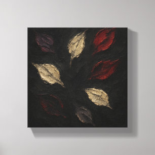 Toile Feuilles d'automne Abstraites - Botanique foncé te