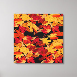 Toile Feuilles d'automne Brown d'orange rouge jaune