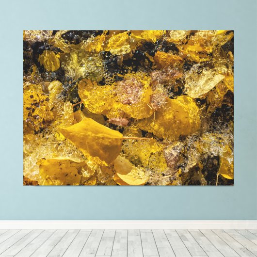 Toile Feuilles d'automne dans l'eau (Insitu (Plancher de Bois))