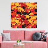 Toile Feuilles d'automne en rouge jaune Orange Brown (Insitu(Salon))
