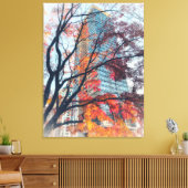 Toile Feuilles d'automne et gratte-ciel (Insitu(Salon))