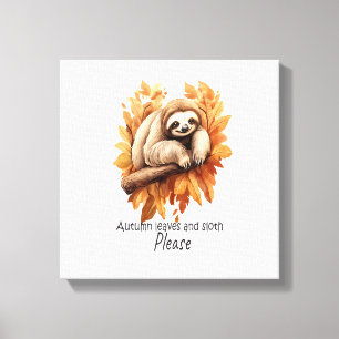 Toile Feuilles d'automne et paresse s'il vous plaît