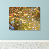 Toile Feuilles d'automne et réflexion sur le cours d'eau (Insitu (Plancher de Bois))