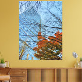 Toile Feuilles d'automne et Skyline (Insitu(Salon))
