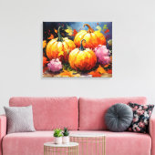 Toile Feuilles d'automne rustiques Citrouilles colorées (Insitu(Salon))
