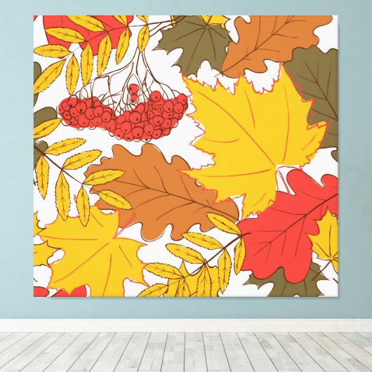 Toile Feuilles d'automne, simple motif transparent (Insitu (Plancher de Bois))