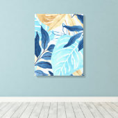 Toile Feuilles de la Jungle Bleue (Insitu (Plancher de Bois))