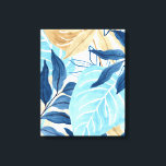 Toile Feuilles de la Jungle Bleue<br><div class="desc">Blue Jungle IV par Juin Erica Vess. Des feuilles tropicaux aux couleurs abstraites sont réunis dans cette oeuvre d'art. | 163238Z</div>