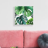 Toile Feuilles de Monstera | Aquarelle Moderne Simple (Insitu(Salon))