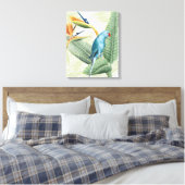 Toile Feuilles De Palme Avec Oiseau Bleu (Insitu(Chambre))