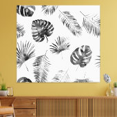 Toile Feuilles de palmier noir : vintage sans soudure. (Insitu(Salon))