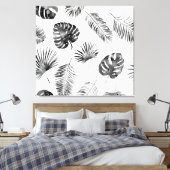 Toile Feuilles de palmier noir : vintage sans soudure. (Insitu(Chambre))