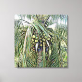 Toile Feuilles de palmier tropical verdure Caraïbes (Recto)