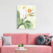 Toile Feuilles De Palmiers Avec Oiseau Blanc (Insitu(Salon))
