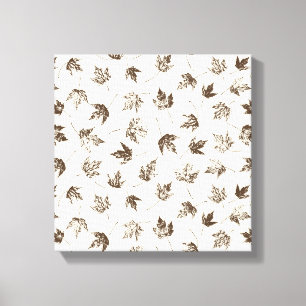 Toile Feuilles d'érable d'automne à la crème - motif san
