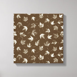 Toile Feuilles d'érable d'automne sur brun - motif sans