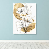 Toile Feuilles d'or de luxe Fleurs Abstraites (Insitu (Plancher de Bois))