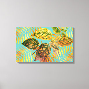 Toile Feuilles d'or Feuille verts
