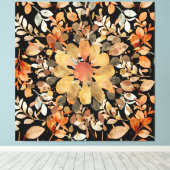 Toile Feuilles mandala d'automne (Insitu (Plancher de Bois))