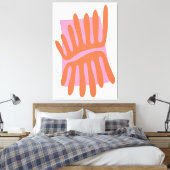 Toile Feuilles rose et orange Matisse inspiré Abstrait (Insitu(Chambre))