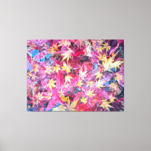 Toile Feuilles rouges