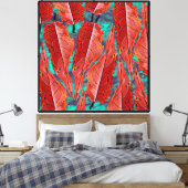 Toile Feuilles Rouges (Insitu(Chambre))