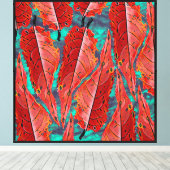 Toile Feuilles Rouges (Insitu (Plancher de Bois))